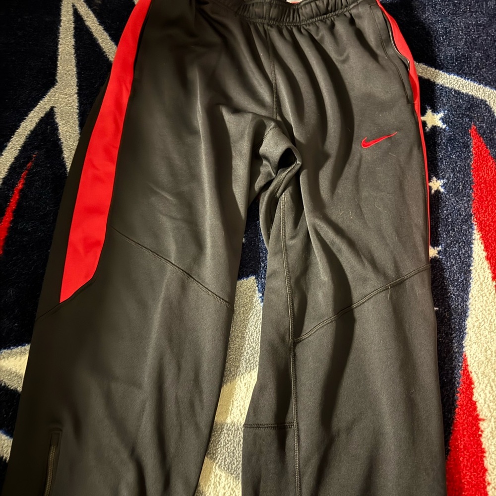 Nike Black and Red Track Pants